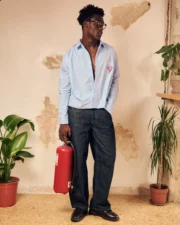 LOVE YOURZ "Drip Heart" Pinstripe Button-Down - Image 3