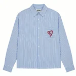 LOVE YOURZ "Drip Heart" Pinstripe Button-Down