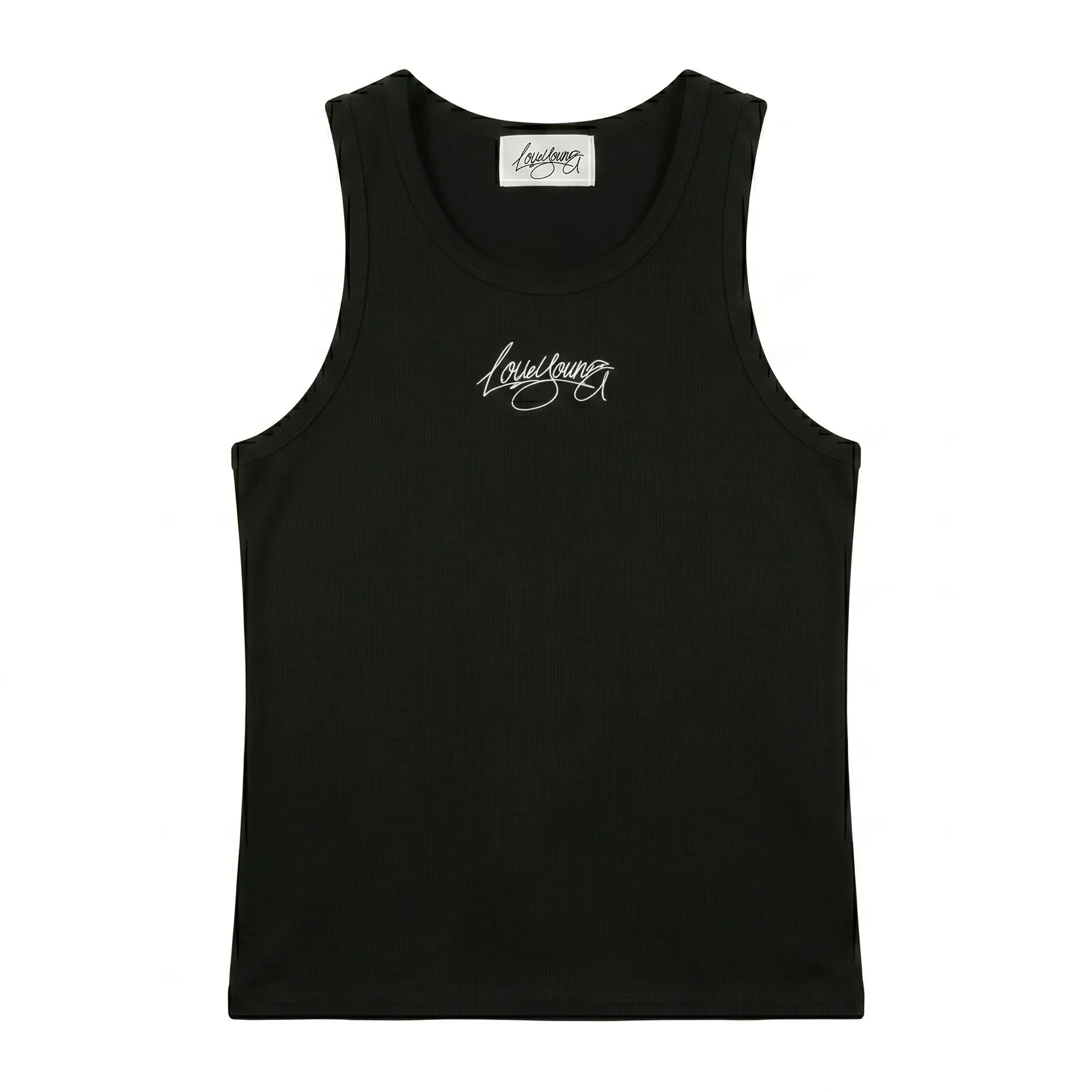 IMG_7261 LOVE YOURZ "Essentials" Ribbed Vest Black - Image 1