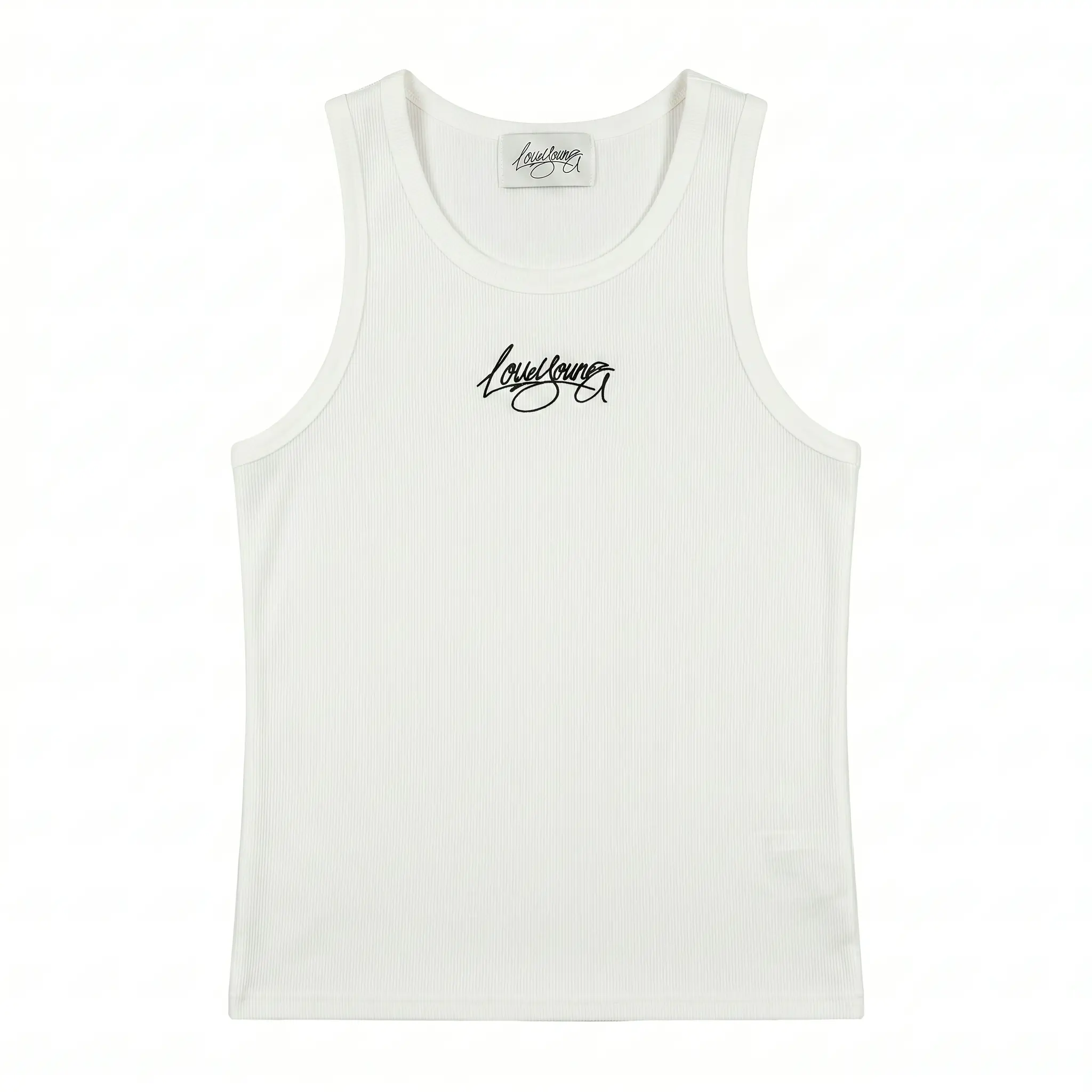 IMG_7264 LOVE YOURZ "Essentials" Ribbed Vest White - Image 1